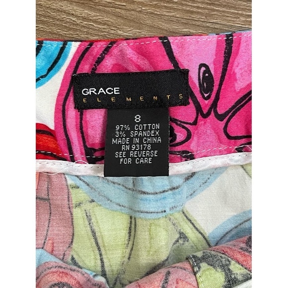 Vintage Grace Elements Bold Colorful Citrus Pleated Skirt Size 8 - Picture 4 of 5